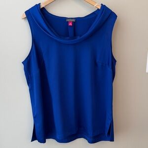Vince Camuto Royal Blue Sleeveless Cowl Neck Satin Top Size 1X